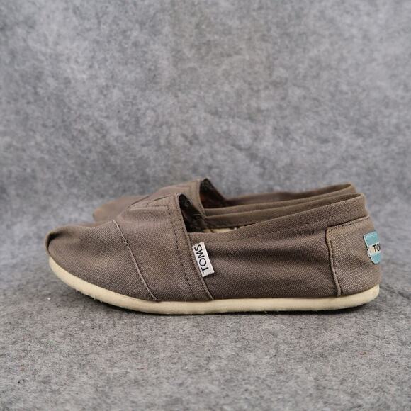 Toms Shoes Womens 7 Flats Slip On Alpargata Loafer Sneaker Casual Canvas Gray - Picture 4 of 11